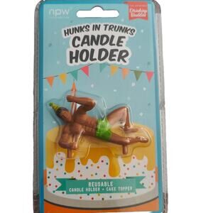 Hunks In Trunks Candle Holder New Party Birthday Bachelorette Gag Cake Funny